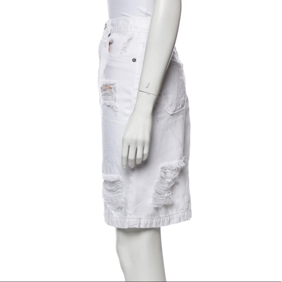 Rag & Bone White Distressed Denim Pencil Skirt XS - Picture 2 of 4